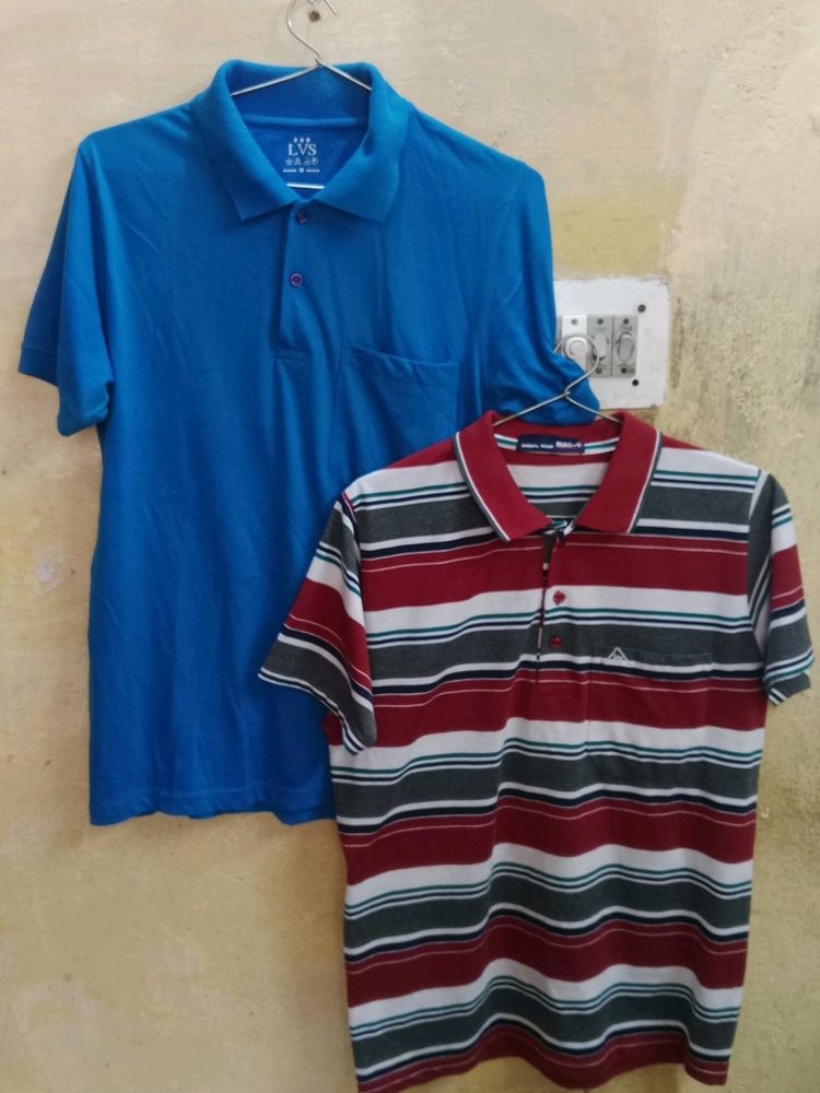 Men's Tshirt Combo(Blue And Check Red)