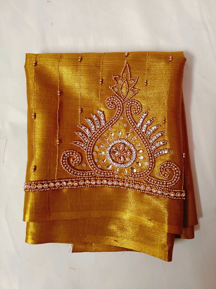 🤩🤩Beautiful Gold Shine Maggam Work Blouse Piece