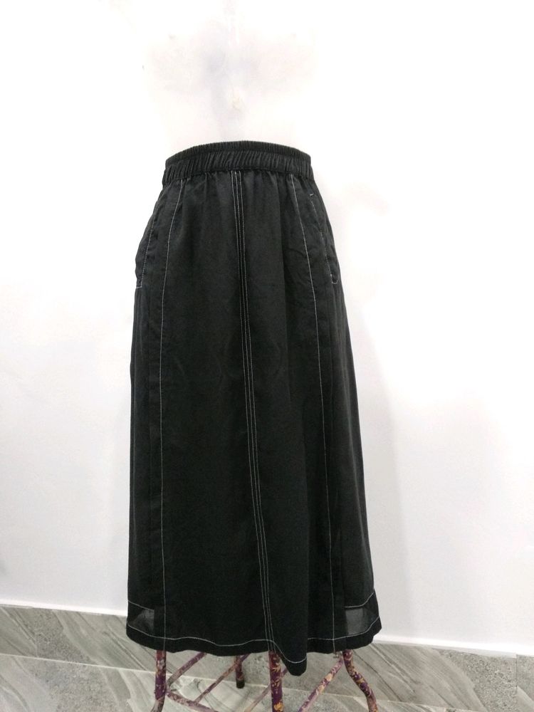 Black Midi Casual Skirt