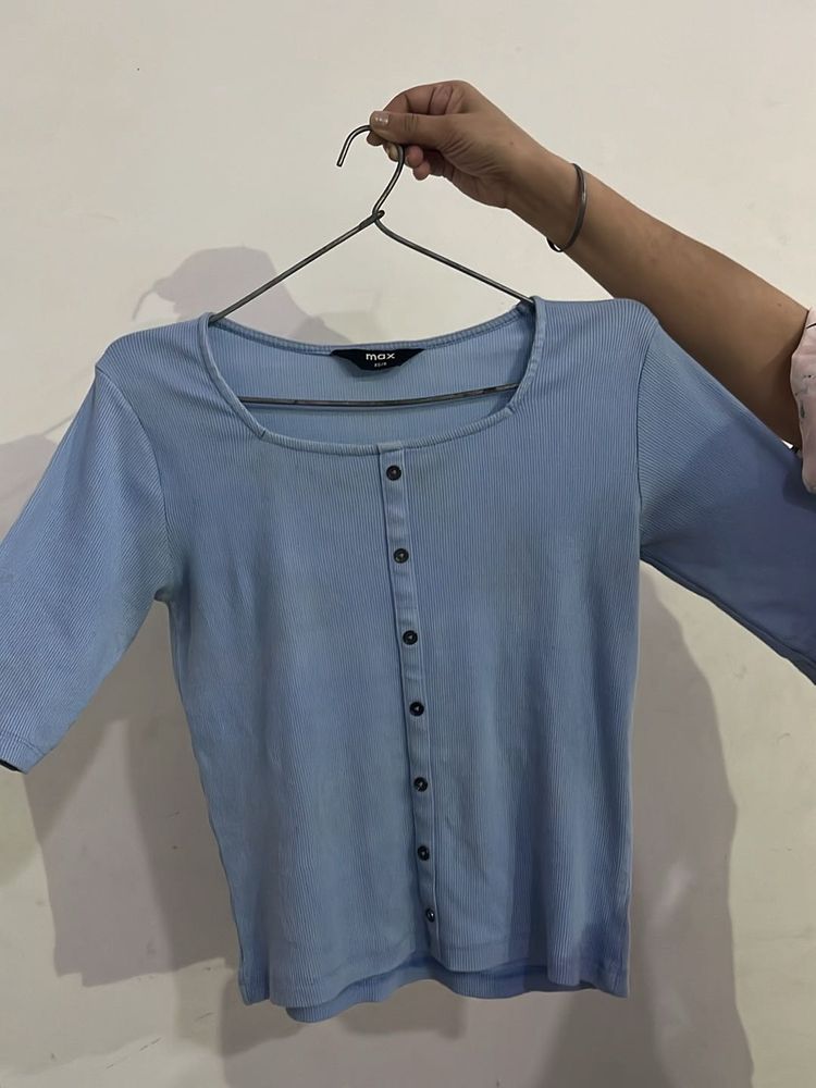 Beautiful Blue Square Neck Top🩵