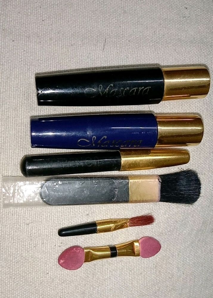 Blushes,mascara Blue&black,eyebrow Pencil