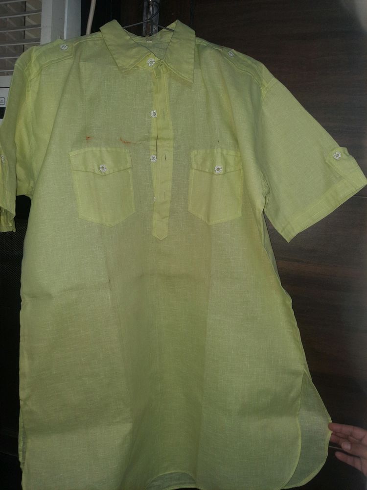 Lemon Color Kurta Perfect Fit With Jeans Size 44