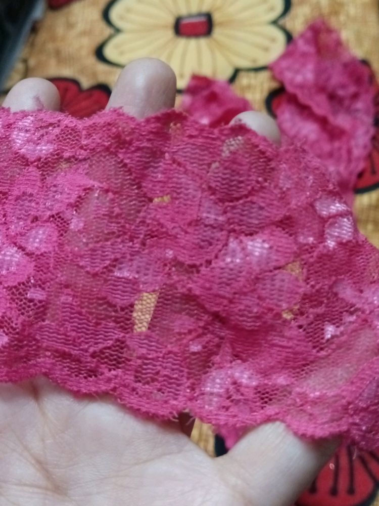 Beautiful Pink Net Look Lace