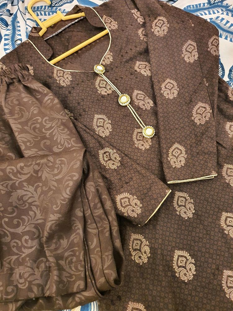 🤎🍂Winter's Festive Kurta and Bottom🍂🤎