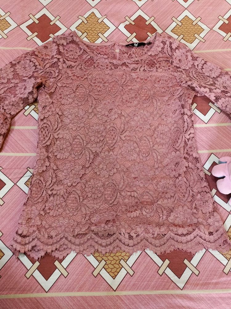 Lace Top Scalloped Hems