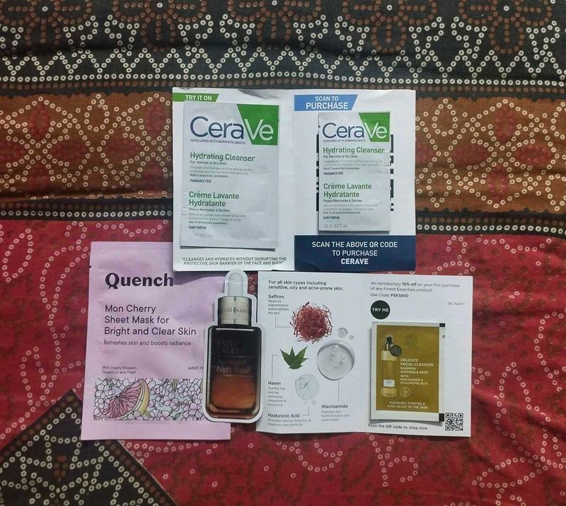 Samples Of Forest Essential, Estee Lauder Etc