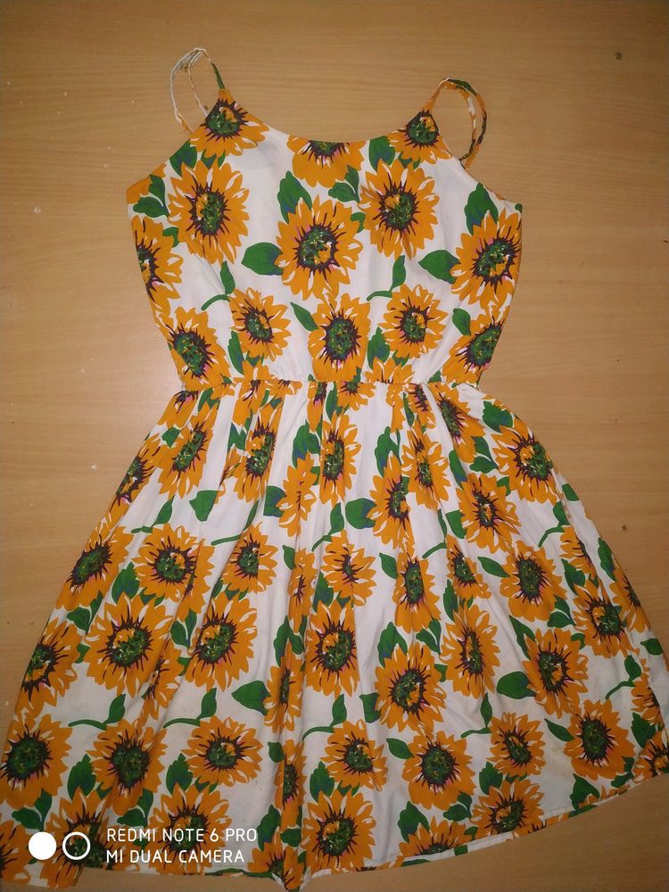 Beautiful Women Sunflower Design Short Frock