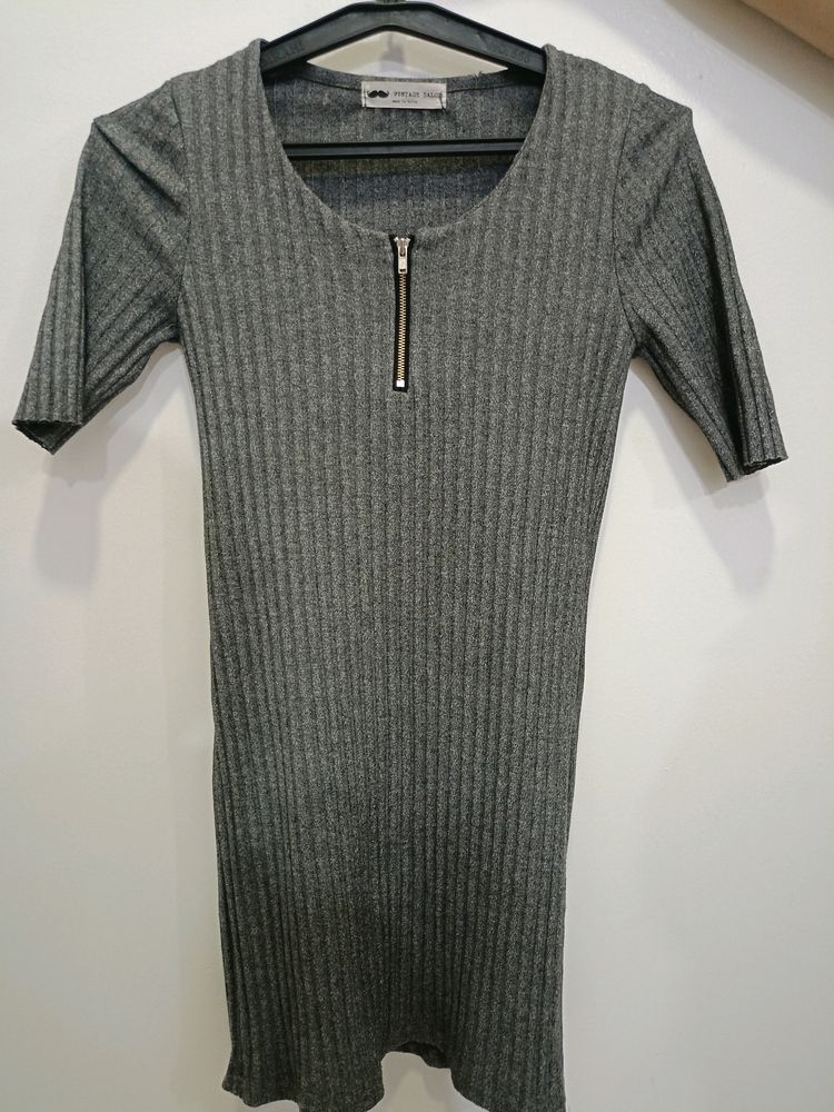 Grey Simplicity Bodycon Dress( MI Korea)