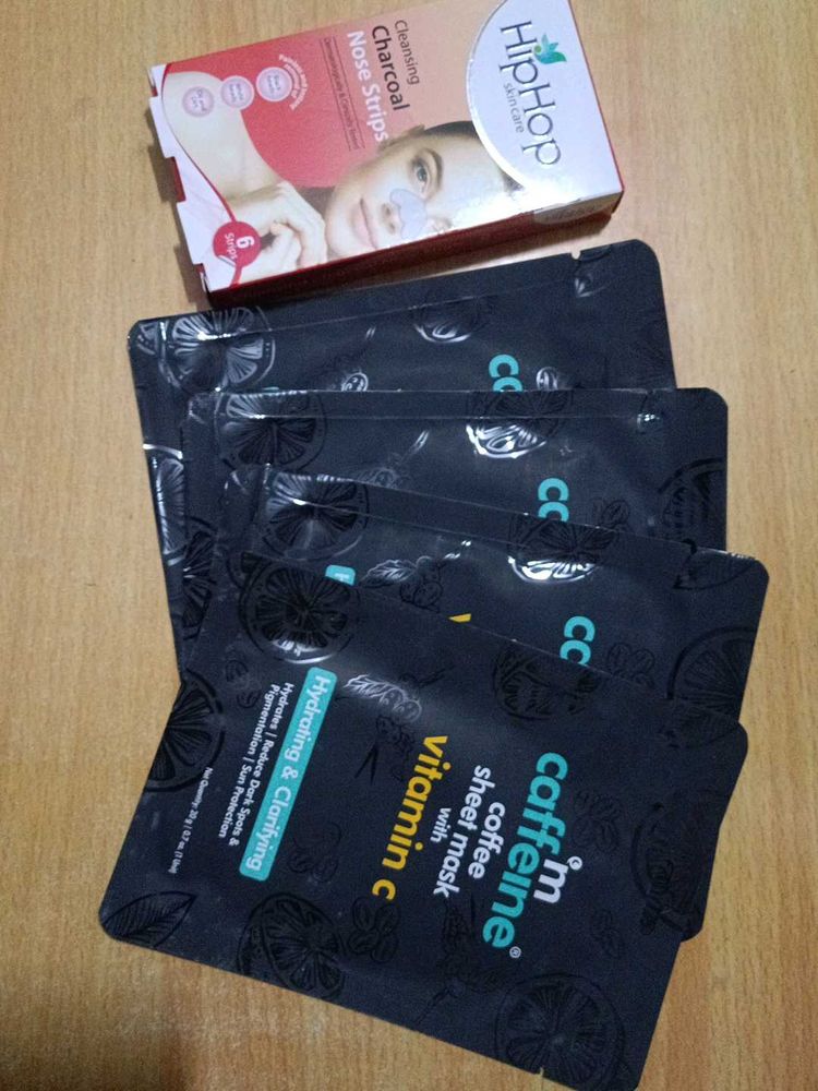 Combo Of Mcaffeine Sheet Mask & Hiphop Nose Strips