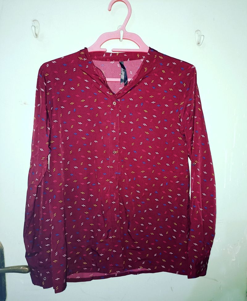 Maroon Formal Shirt For Women