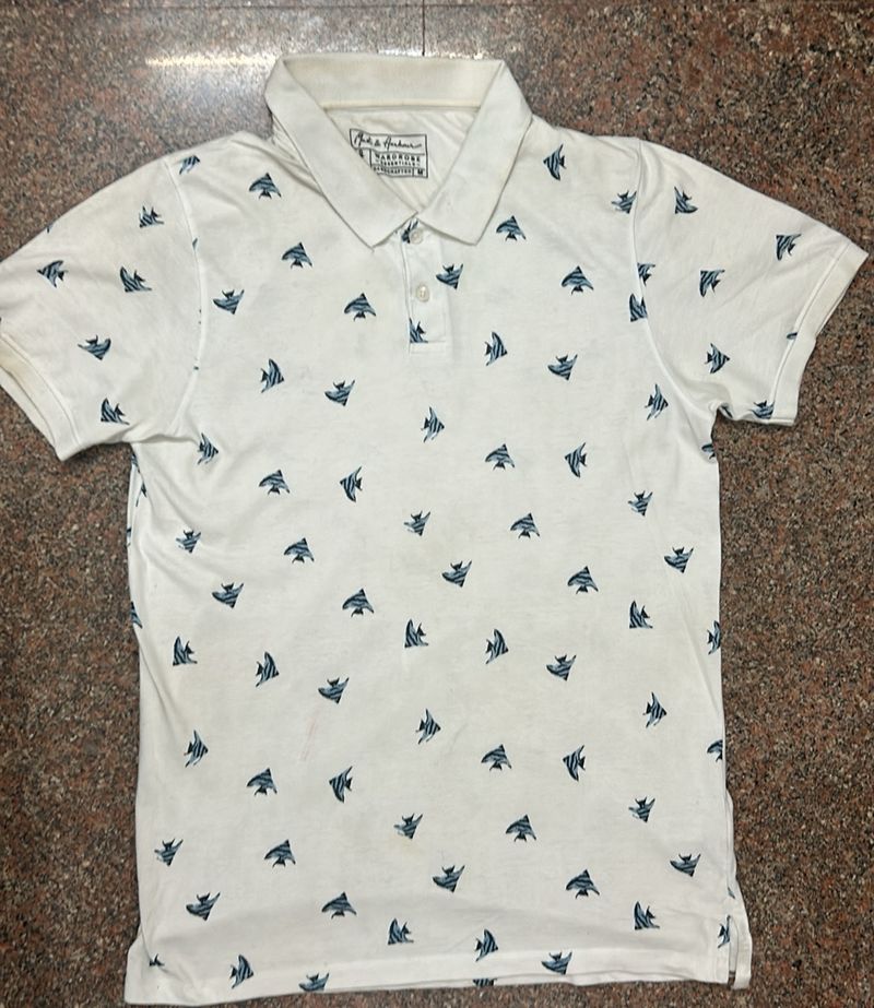 mast & Harbour Handcrafted printed Polo T-shirt