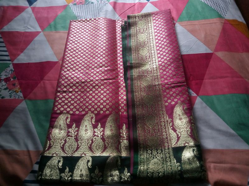 Pure Benarasi Saree(pink& Green)