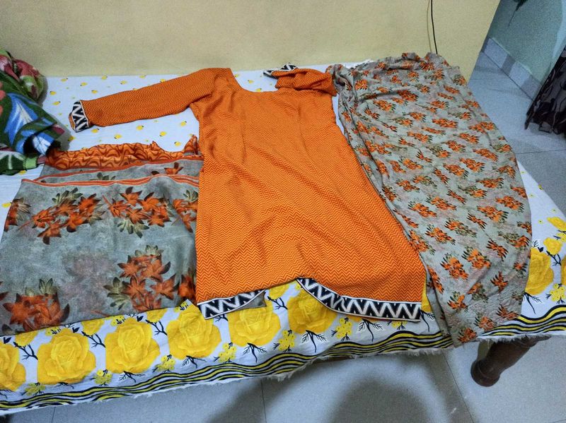 Orange Georgette Suit