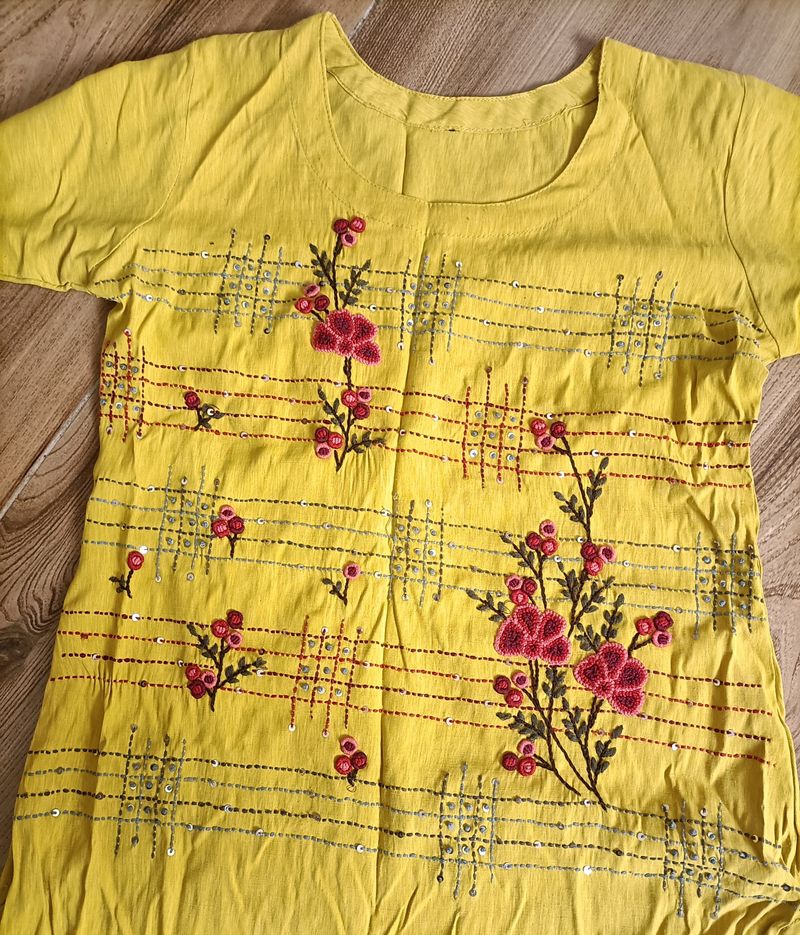 MUSTARD COLOUR KURTI