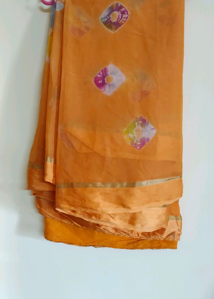 Chiffon Orange Saree