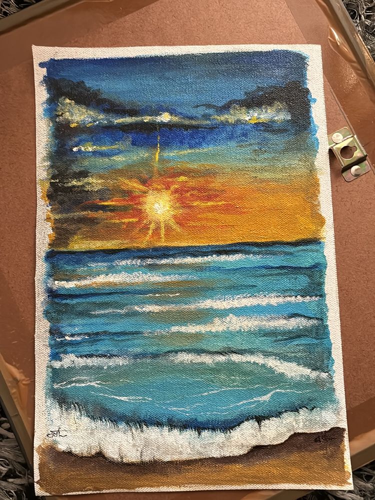 Sunset Using acrylic Colors