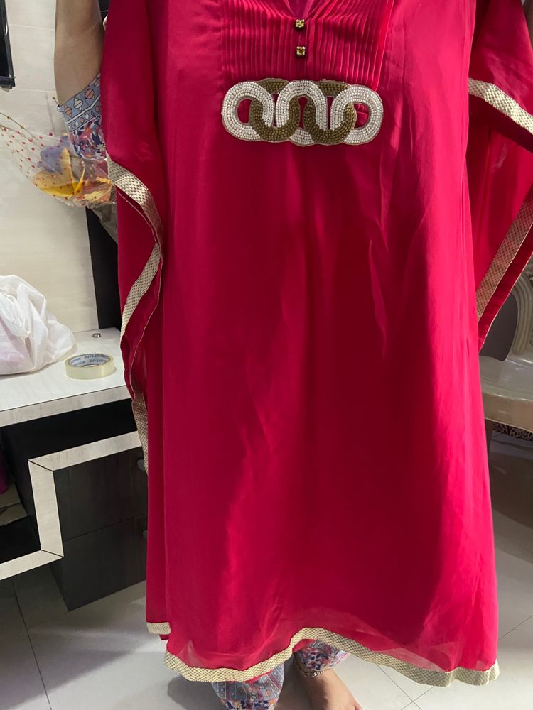 Pink Party Wear Kaftan