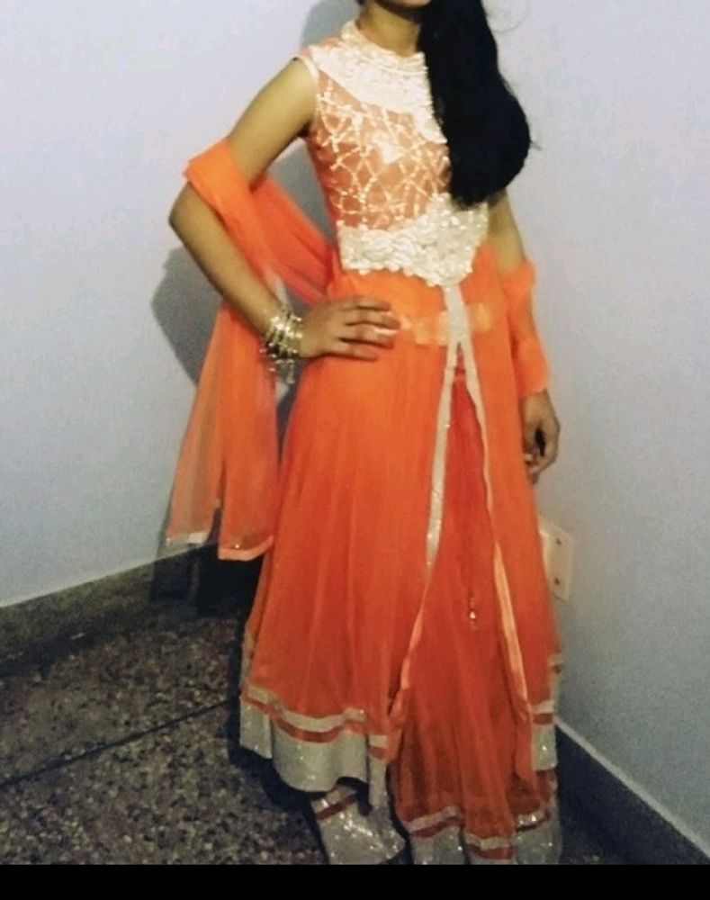 Orange Wedding Wear Dress