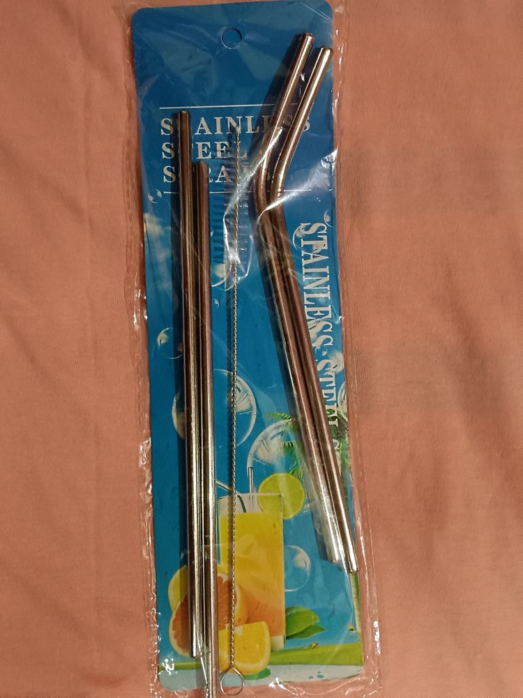 Stainless Steel Metal Straws Set O F 4