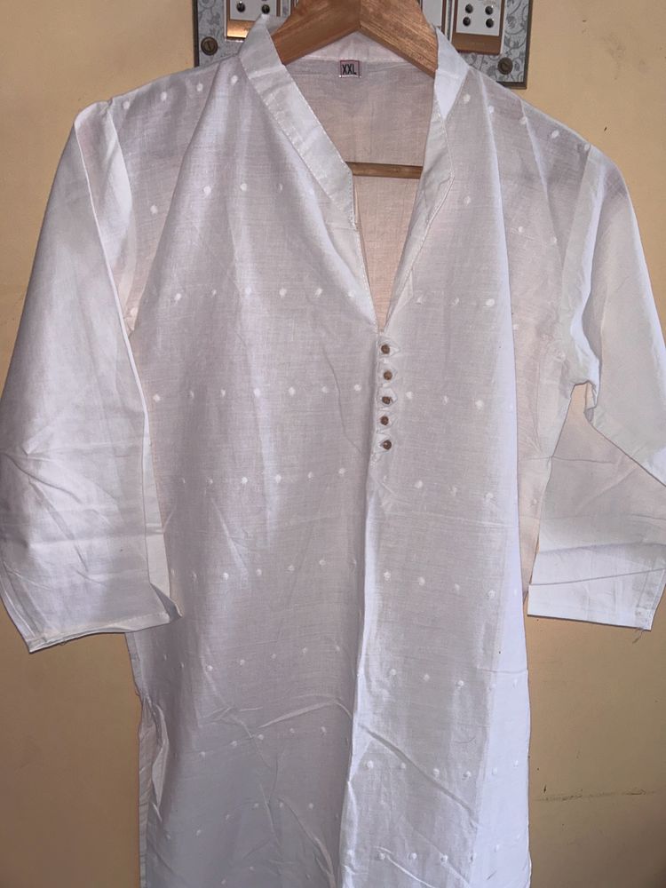 BRAND NEW WHITE CHIKANKARI KURTA FOR WOMEN