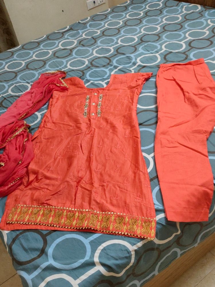 New Kurta Pant Set With Dupatta