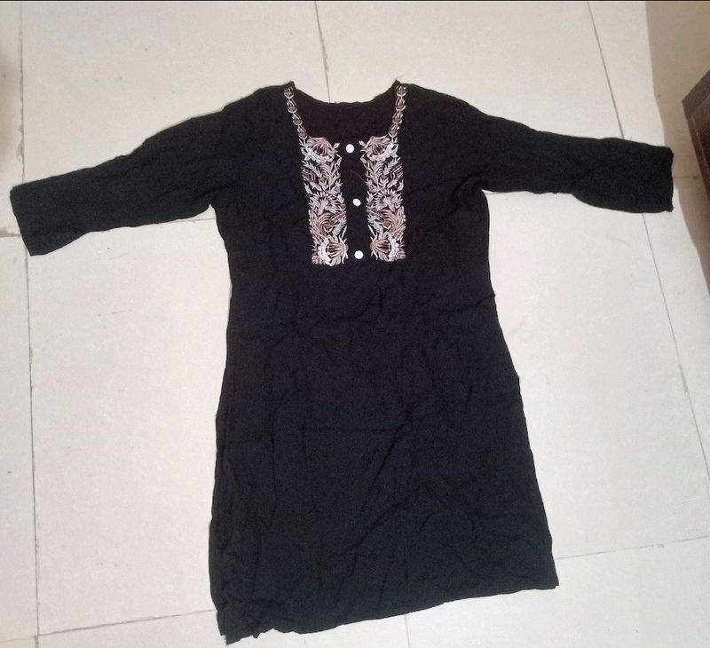 Embroidery Black Kurta Set For Women