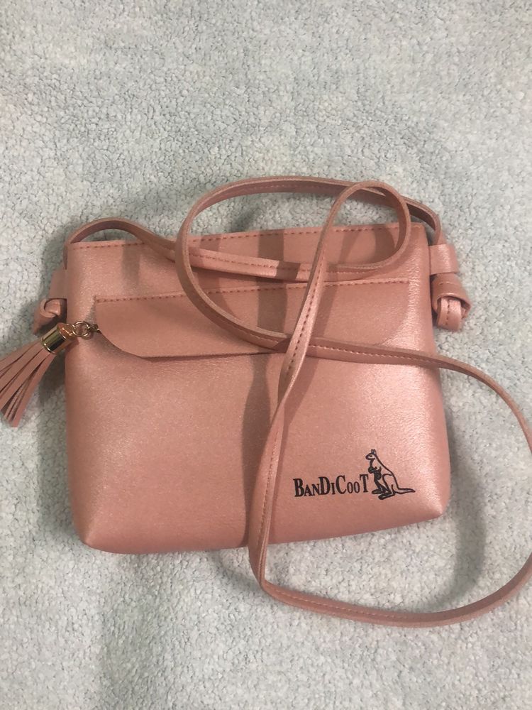 Pink Shiny Sling Bag