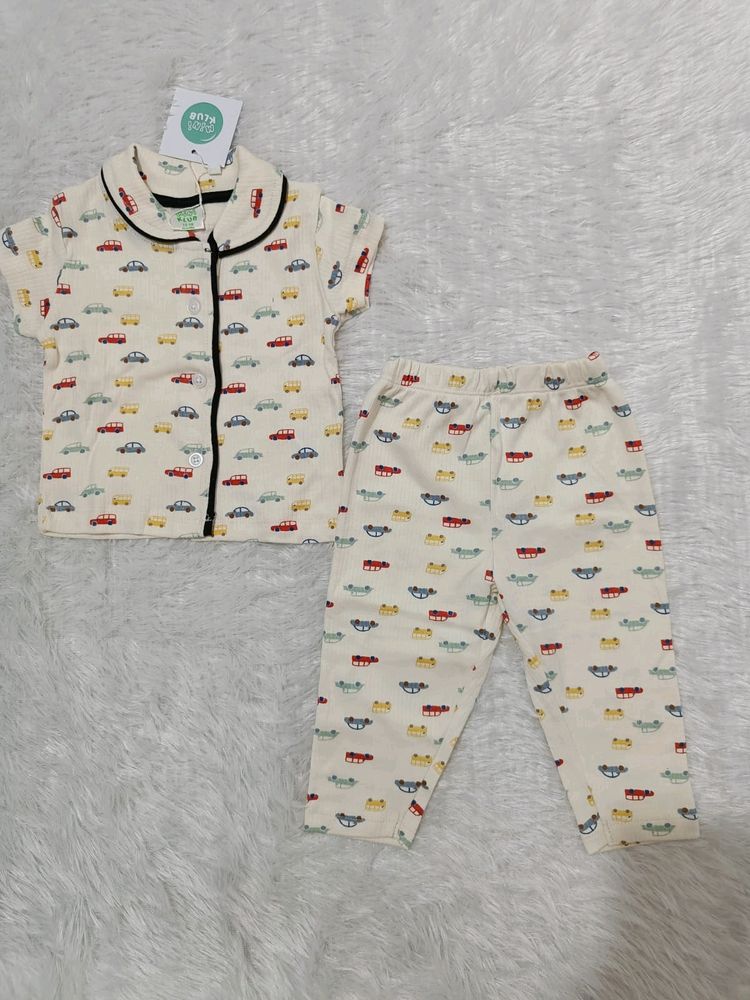 🆕 Cute White Kids Night Suit