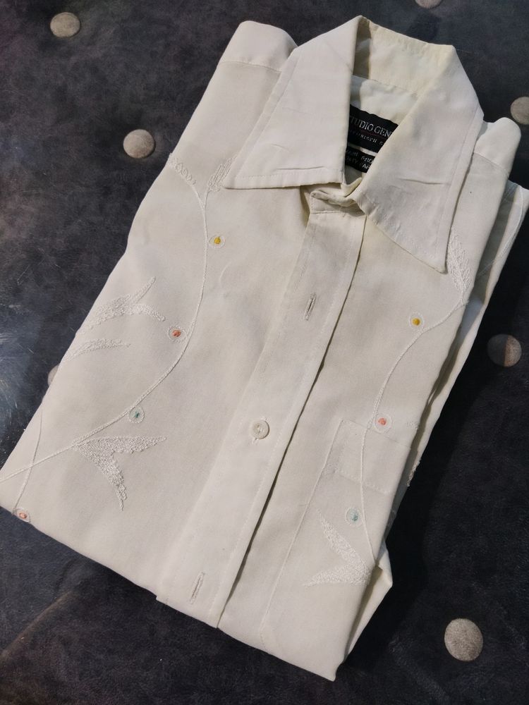 Gents Partywear White Shirtt