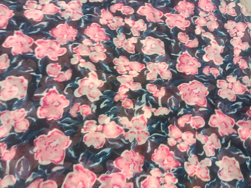 Pink Floral Georgette Material