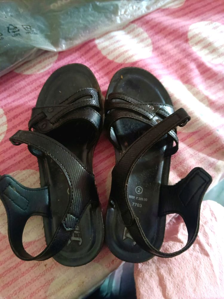 Kids Black Sandal