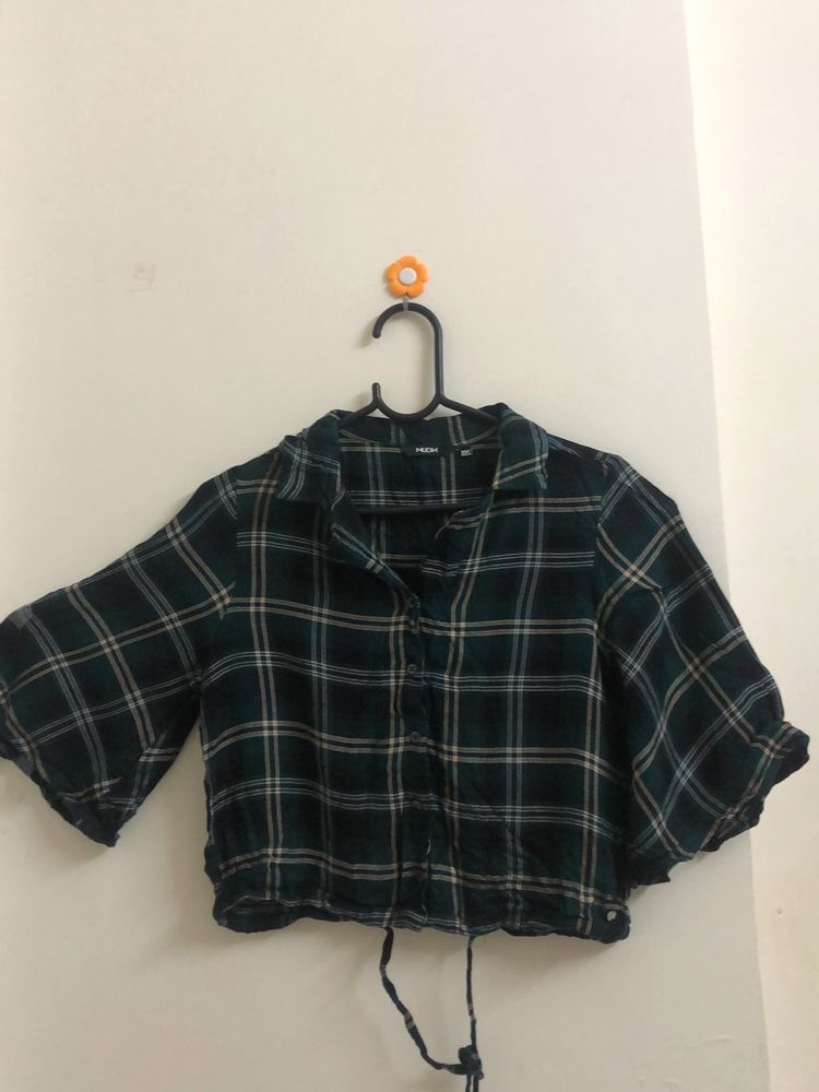 Checked Crop Shirt