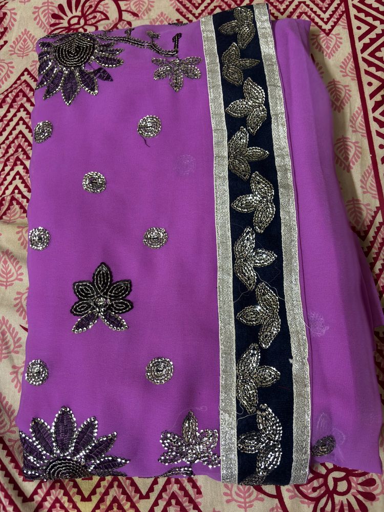 Georgette Sequin Saree