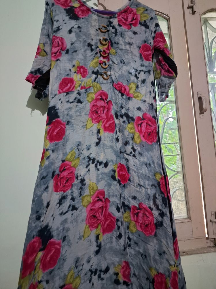 Floral Print Kurti(Pure Cotton)