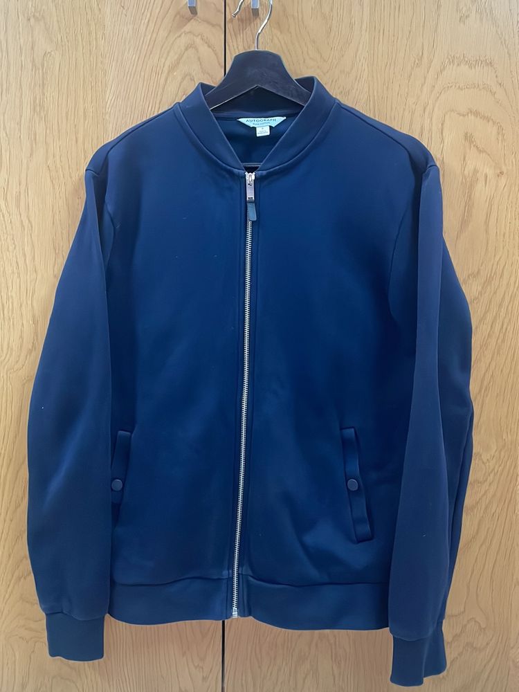 Marks & Spenser, Autograph Collection, Navy blue Bomber Jacket, Size S, Condition Good