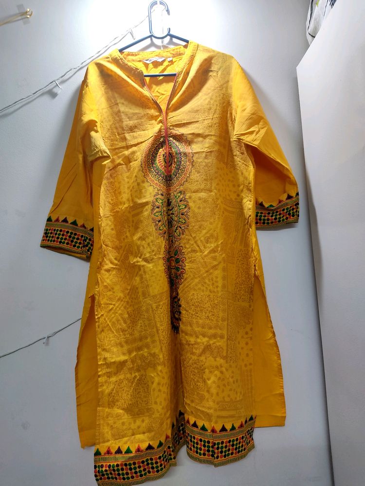 Yellow Straight Kurta