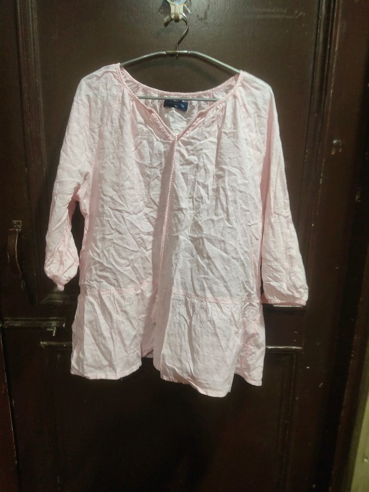 Women Light Pink Short Kurta Designer