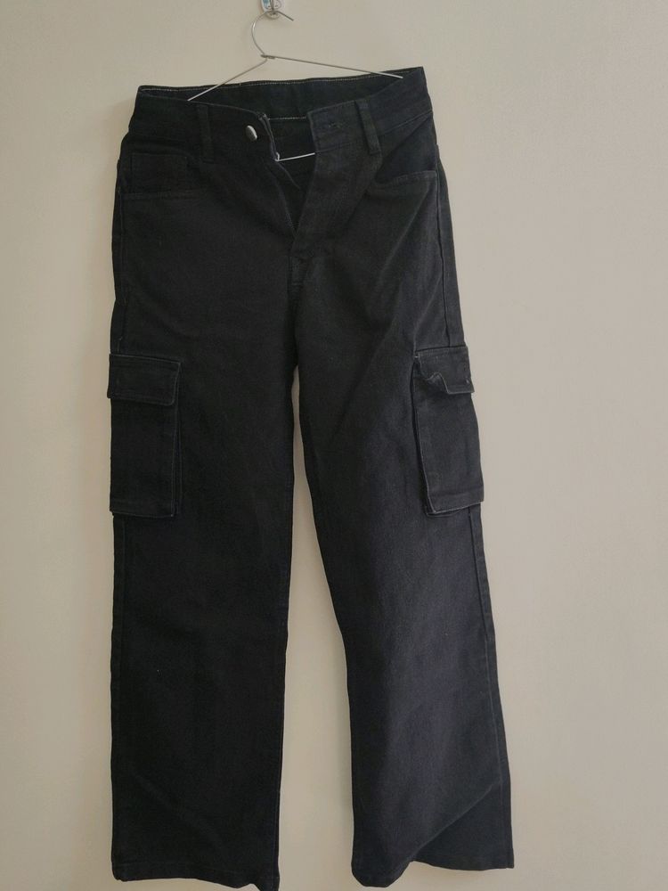 Black Cargo Jeans For Women