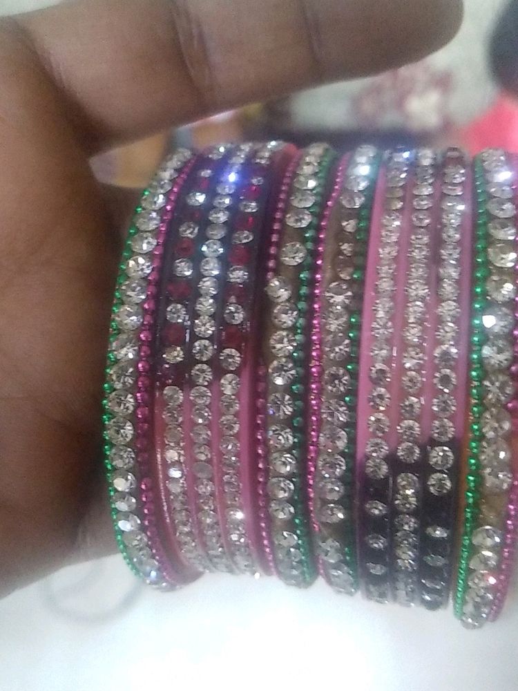 Diamond Fibre Bangles Set.