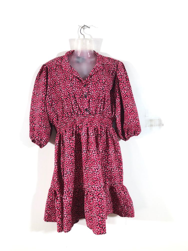 Rose Pink Printed Dress(Women’s)