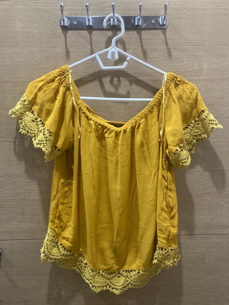 Yellow Offshoulder Top