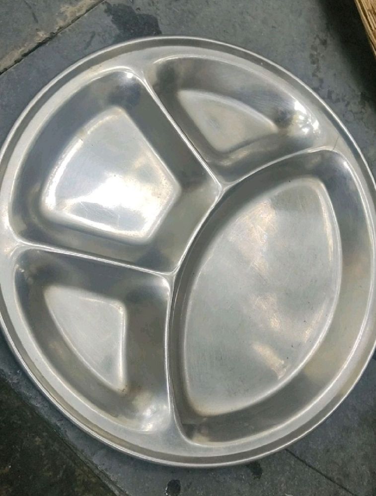 New Big Heavy 3 Compartment Thali Plate