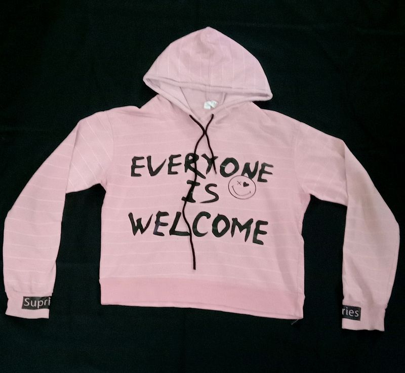 Hoodie Full Sleeve Pink Colour In Lowest Price