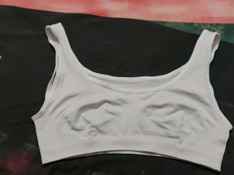 White Sports Bra Stretchable