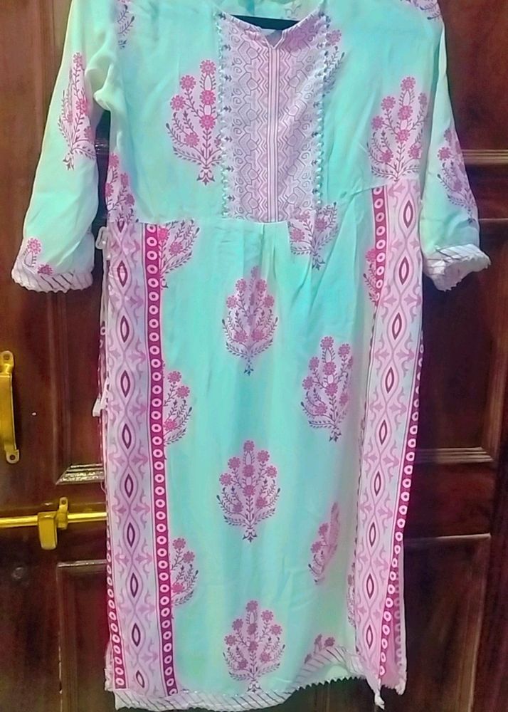 WHITE & PINK NAYRA KURTA PANT SET WITHOUT DUPATTA