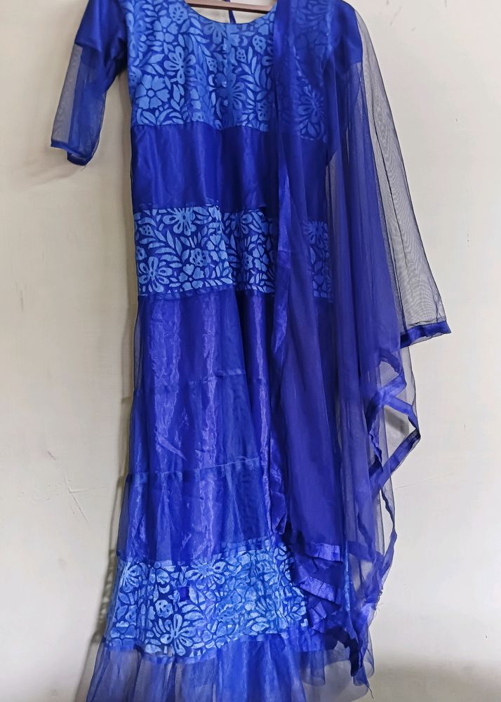 PRETTY BLUE LONG DRESS FOR WOMEN