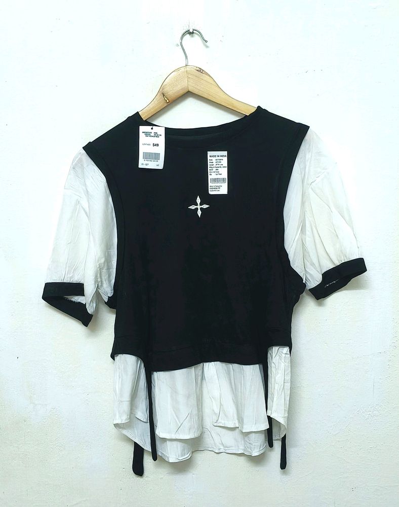 Trendy New Black And White Top For Women