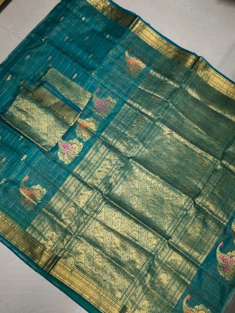 Pure Kanchi Pattu Saree With Blouse Piece