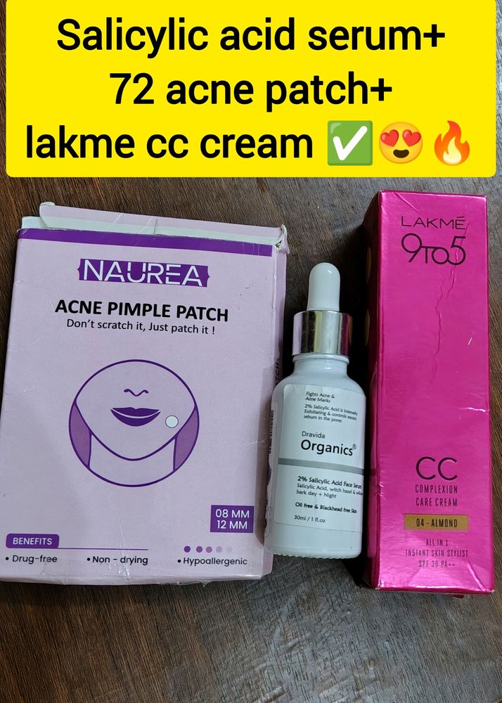 🔥Serum+72 Acne patch+ cc cream😍✅ combo