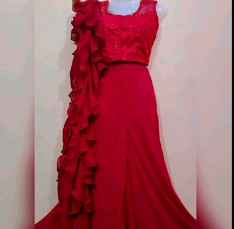 Price DropMaroon Ruffled Plazzo Dress💞❣️